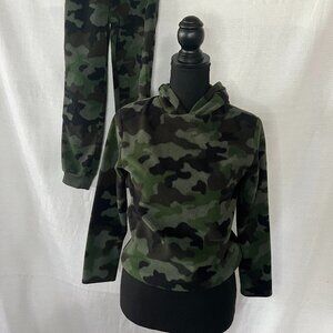 Cat & Jack Boys 8/10‎ camo fleece hoodie pullover with pants set fall - 0378